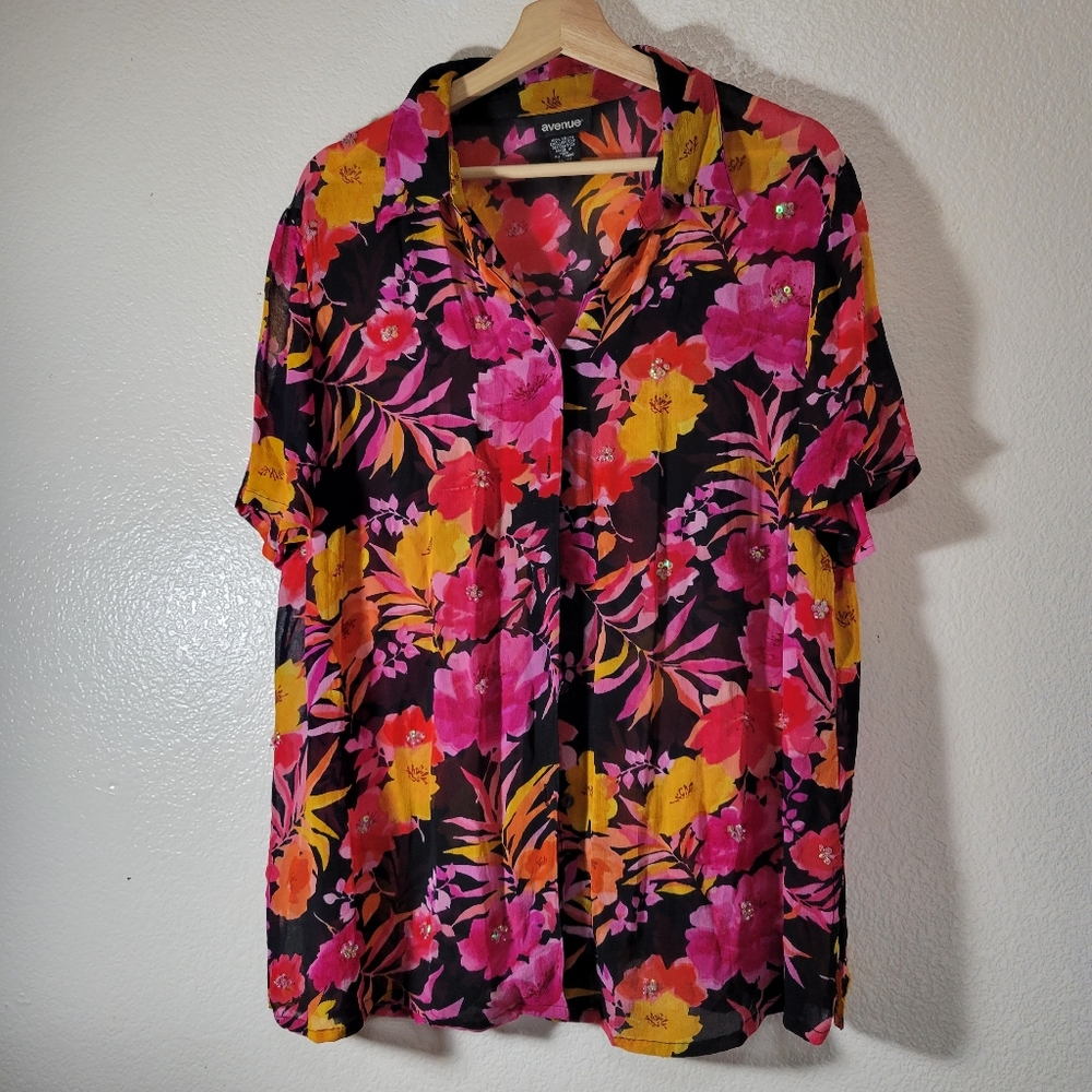 Avenue Button Down  Floral Print